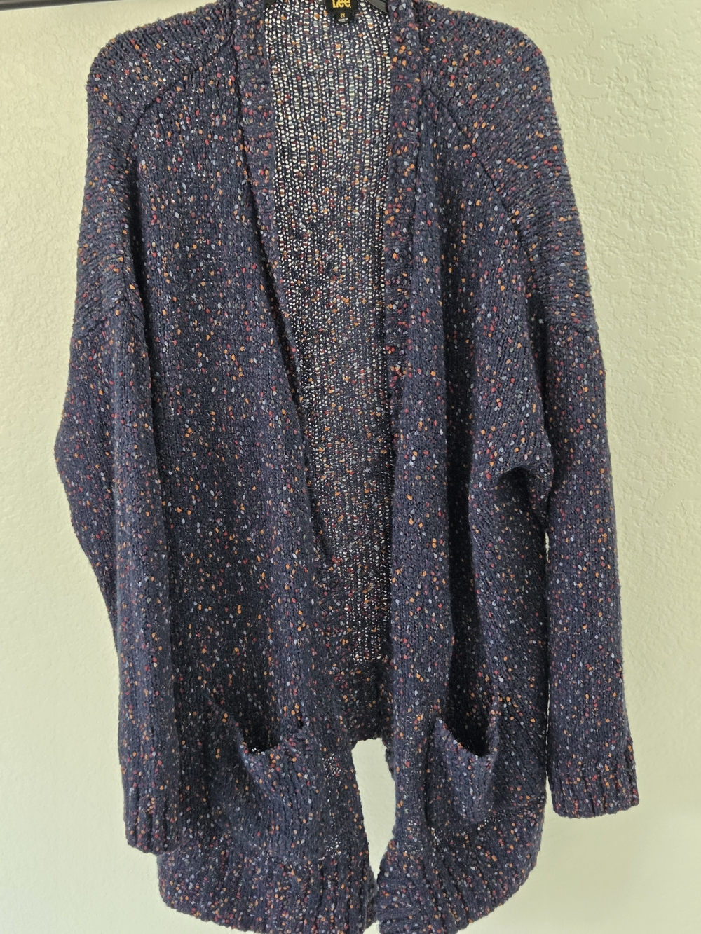 Lee 2X Confetti Knit Cardigan Cozy Coastal Grandmother Overside